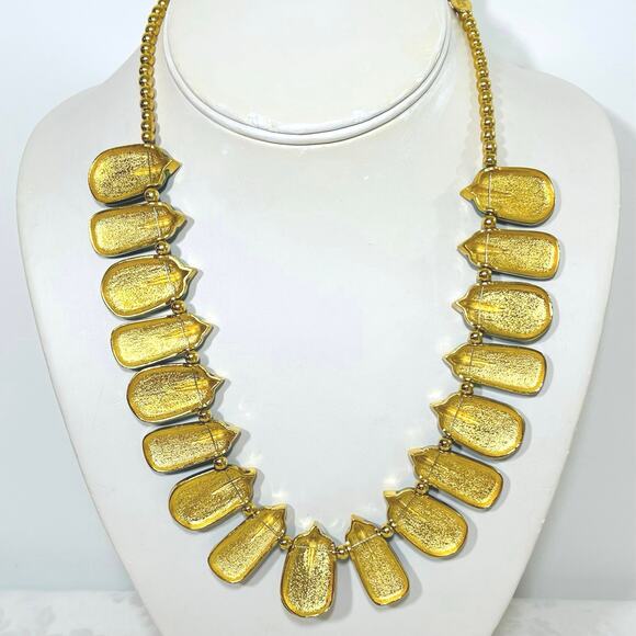 Vtg Joan Rivers Necklace 19" Blue Green Turquoise Bib Classic Collection - Picture 3 of 9